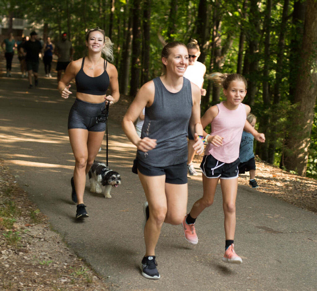 Family running together